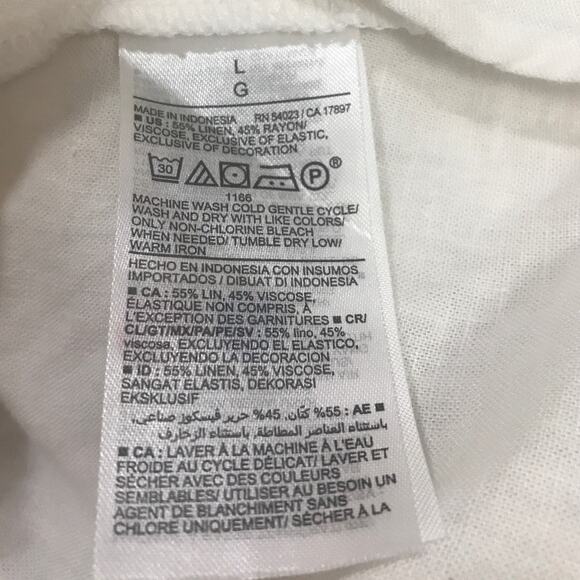 Old Navy White Ruffled Keyhole Neckline Long Sleeve Women Blouse L - Picture 4 of 5